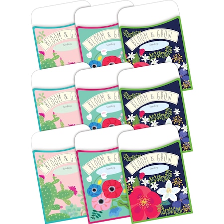 Barker Creek Petals & Prickles Peel & Stick Library Pockets, Multi-Designs, 90/Set 4320